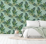 York Miami Mint Palms Wallpaper