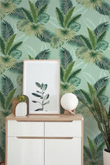 York Miami Mint Palms Wallpaper