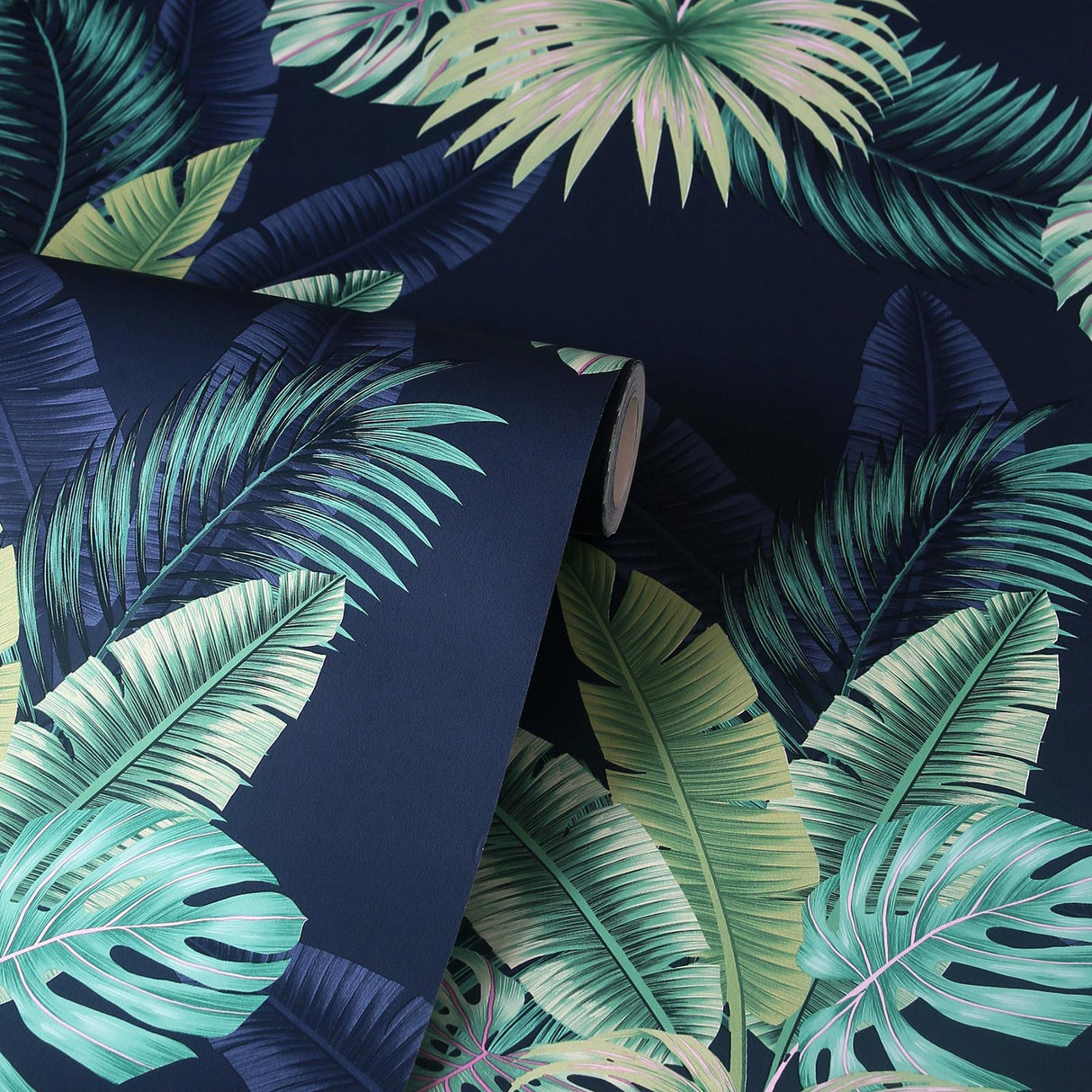 York Miami Navy Palms Wallpaper