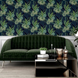 York Miami Navy Palms Wallpaper