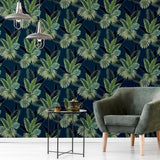 York Miami Navy Palms Wallpaper