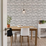 York Irene Grey Painted Canvas Wallpaper