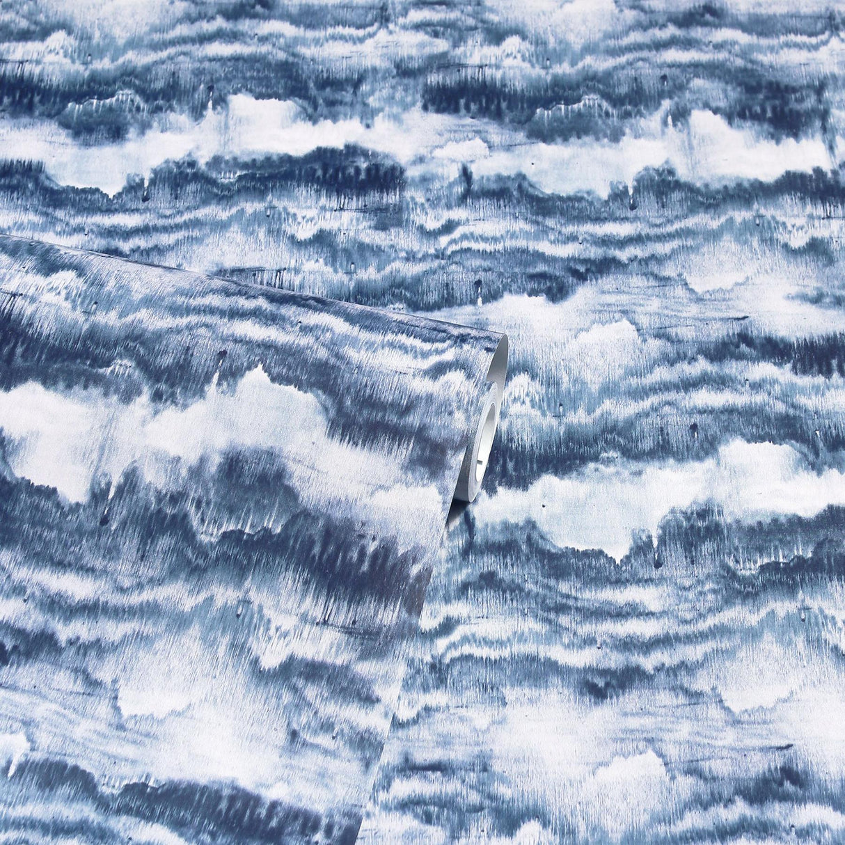 York Irene Navy Painted Canvas Wallpaper
