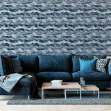 York Irene Navy Painted Canvas Wallpaper