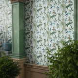 York Nanette Light Blue Tropical Garden Wallpaper