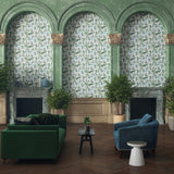 York Nanette Light Blue Tropical Garden Wallpaper
