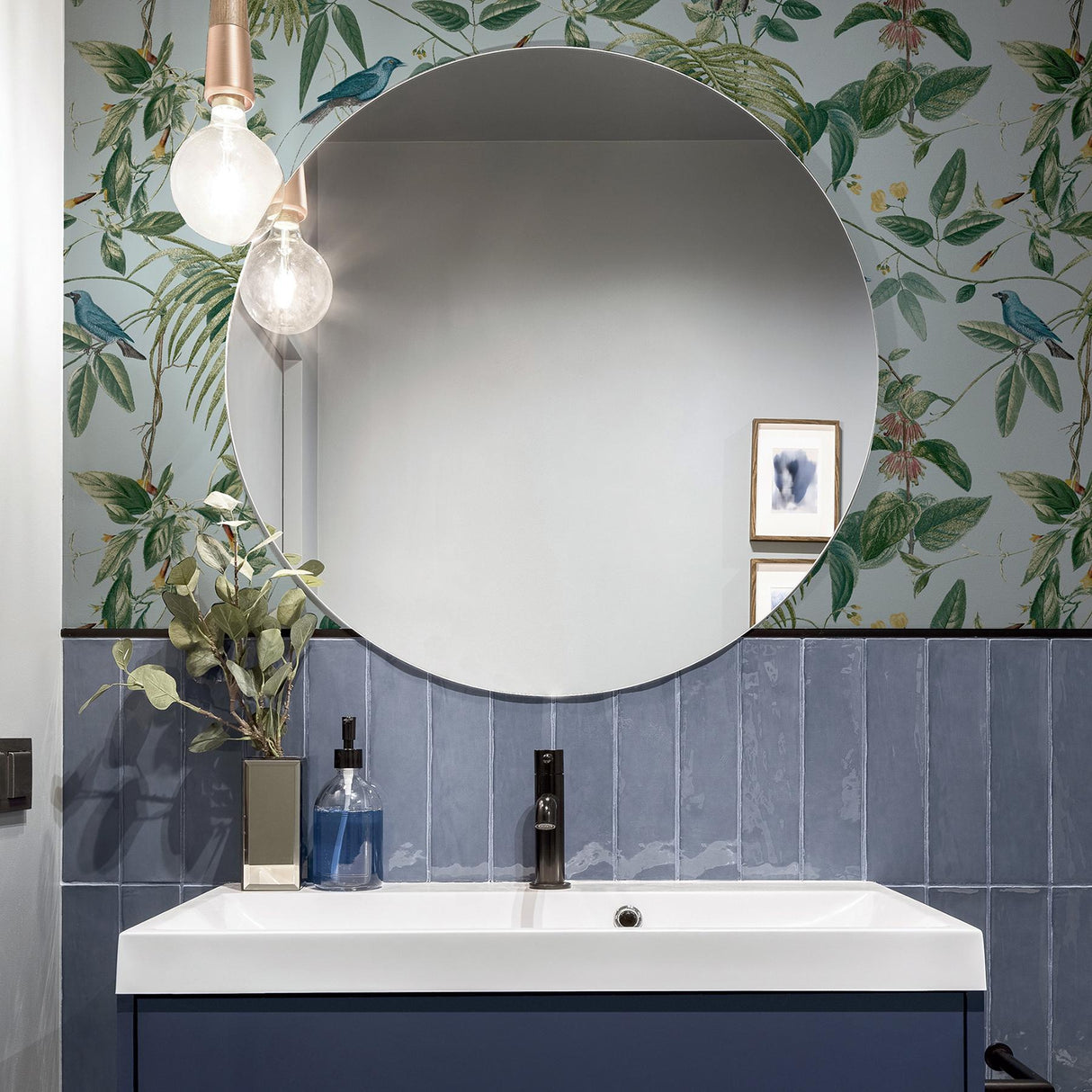 York Nanette Light Blue Tropical Garden Wallpaper