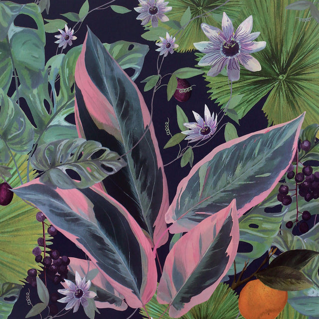York Etta Navy Tropical Wallpaper