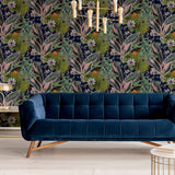 York Etta Navy Tropical Wallpaper