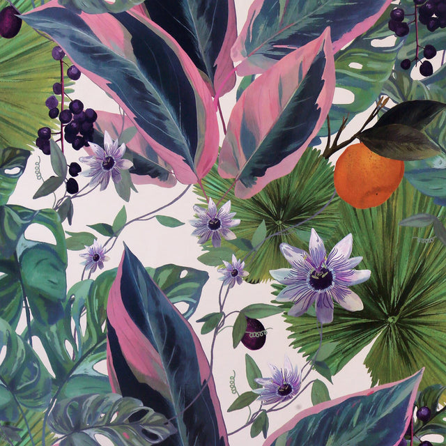 York Etta White Tropical Wallpaper