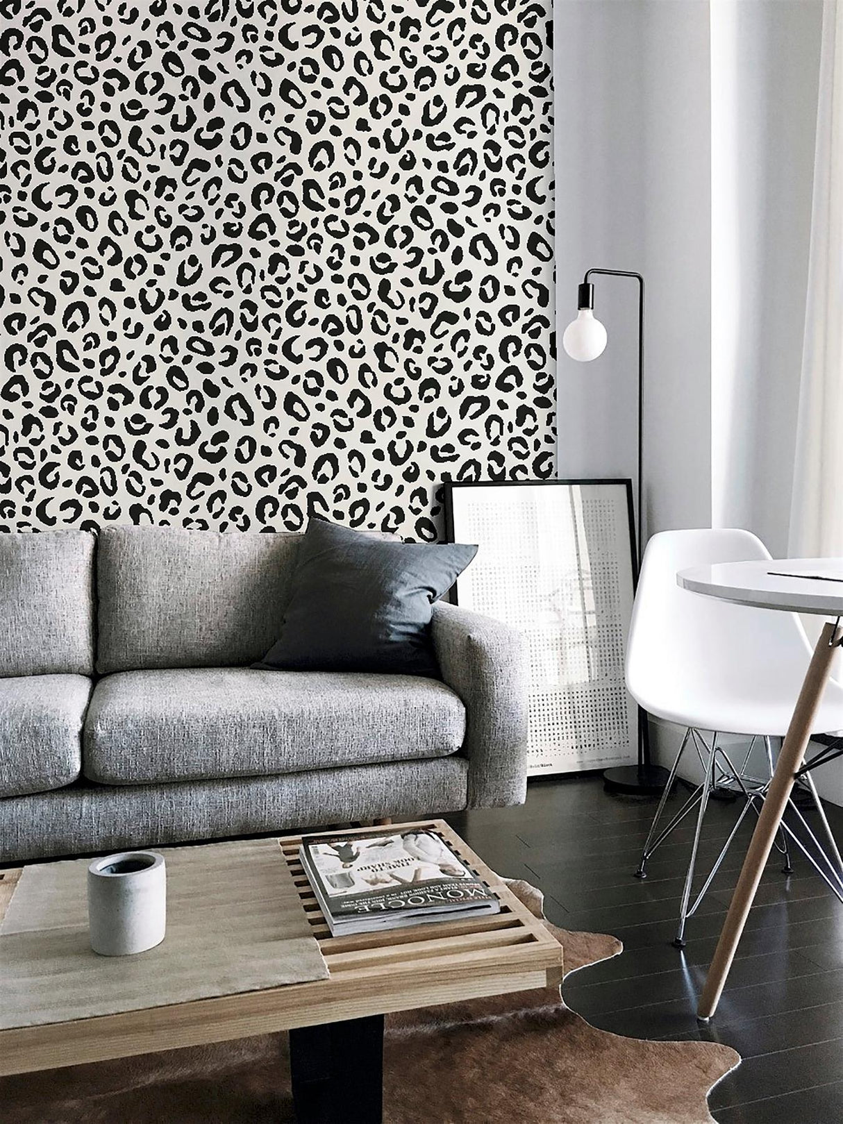 York Dinah Black Leopard Print Wallpaper