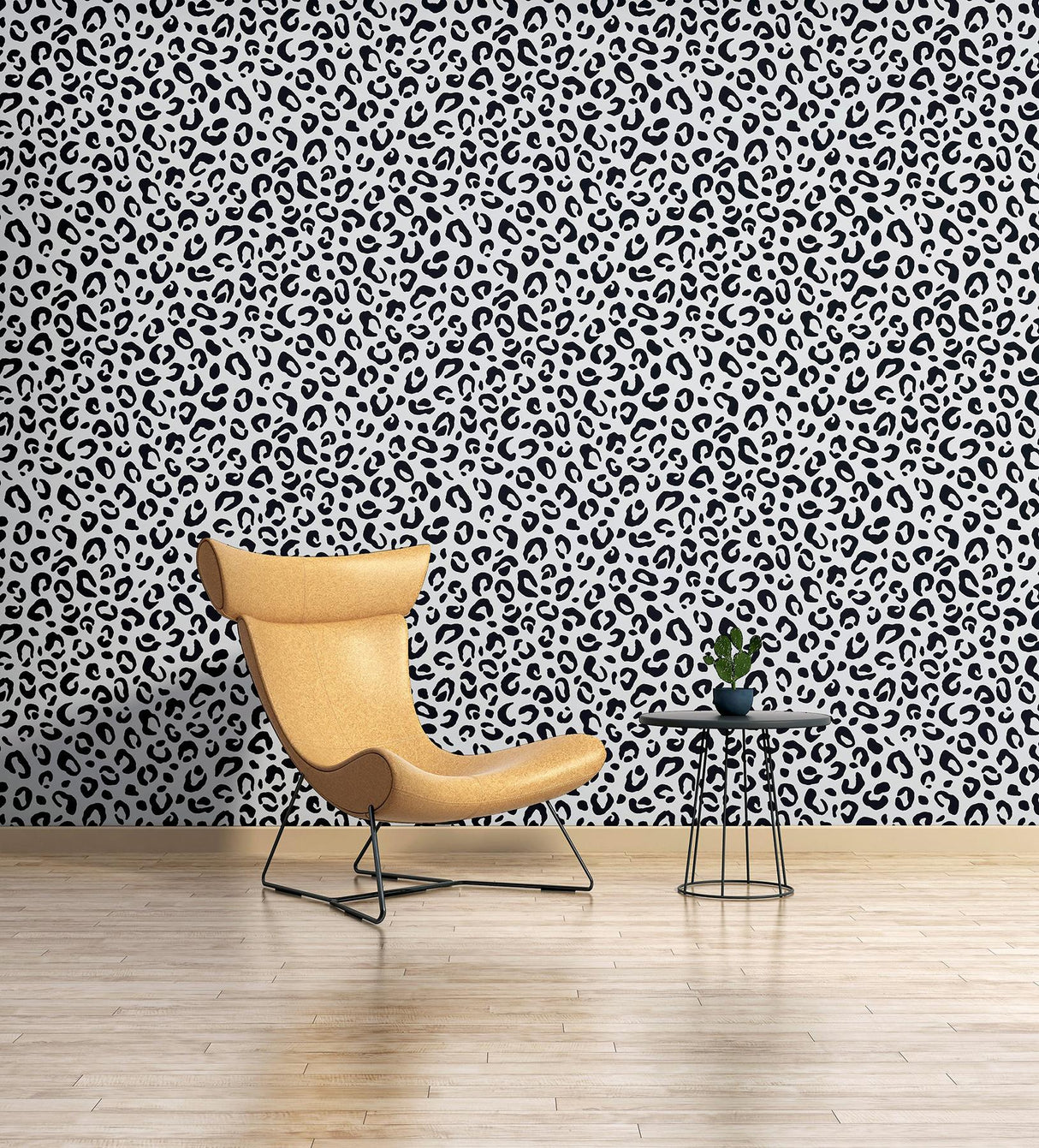 York Dinah Black Leopard Print Wallpaper