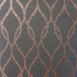 York Ava Rose Gold Glittering Ogee Wallpaper