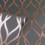 York Ava Rose Gold Glittering Ogee Wallpaper
