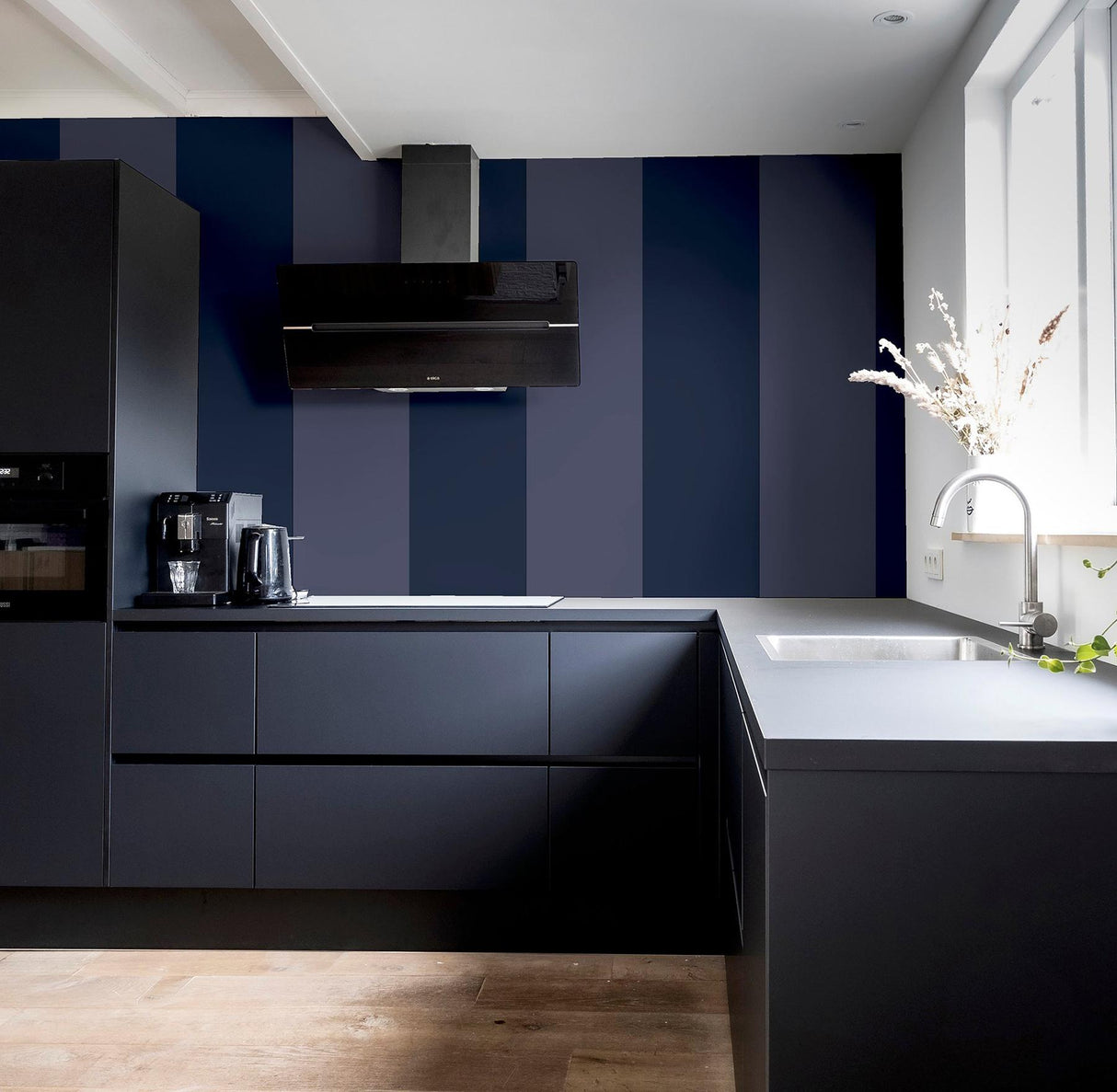 York Roland Navy Stripe Wallpaper