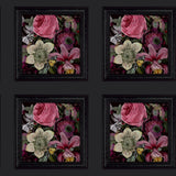 York Lucinda Black Floral Panel Wallpaper