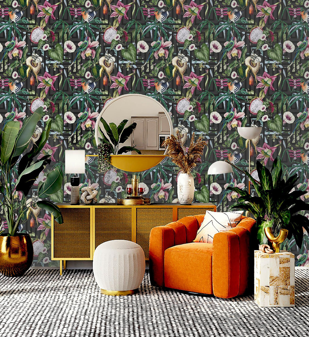York Lucretia Multicolor Tropical Wallpaper