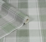 York Rita Green Country Check Wallpaper