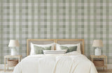 York Rita Green Country Check Wallpaper