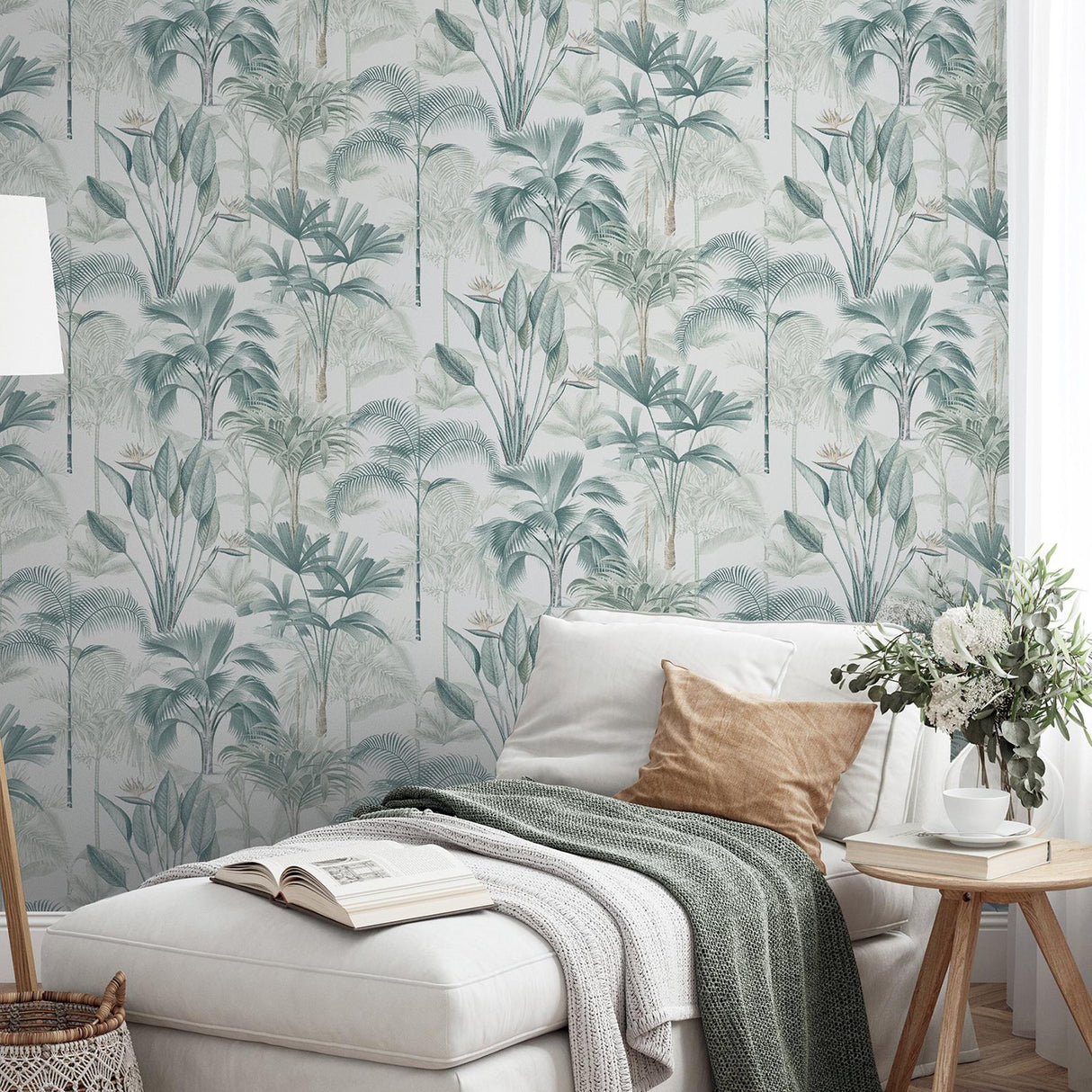 York Freda Green Palm Trees Wallpaper