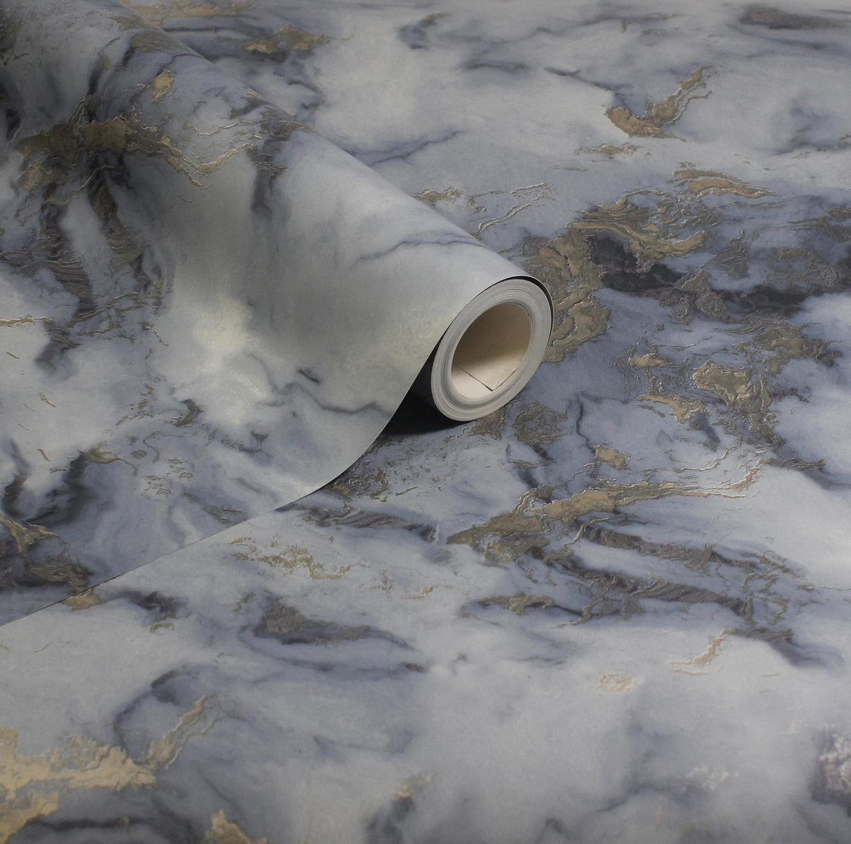 York Merrick Navy Marble Wallpaper