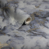 York Merrick Navy Marble Wallpaper