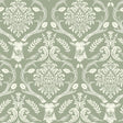 York Wickham Green Stag Damask Wallpaper