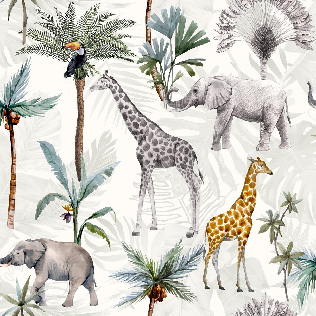 York Hiram Multicolor Serengeti Wallpaper
