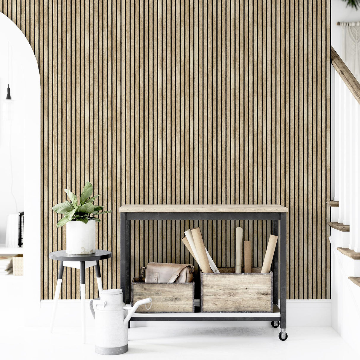 York Herman Light Brown Wood Wallpaper