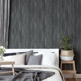 York Herman Charcoal Wood Wallpaper