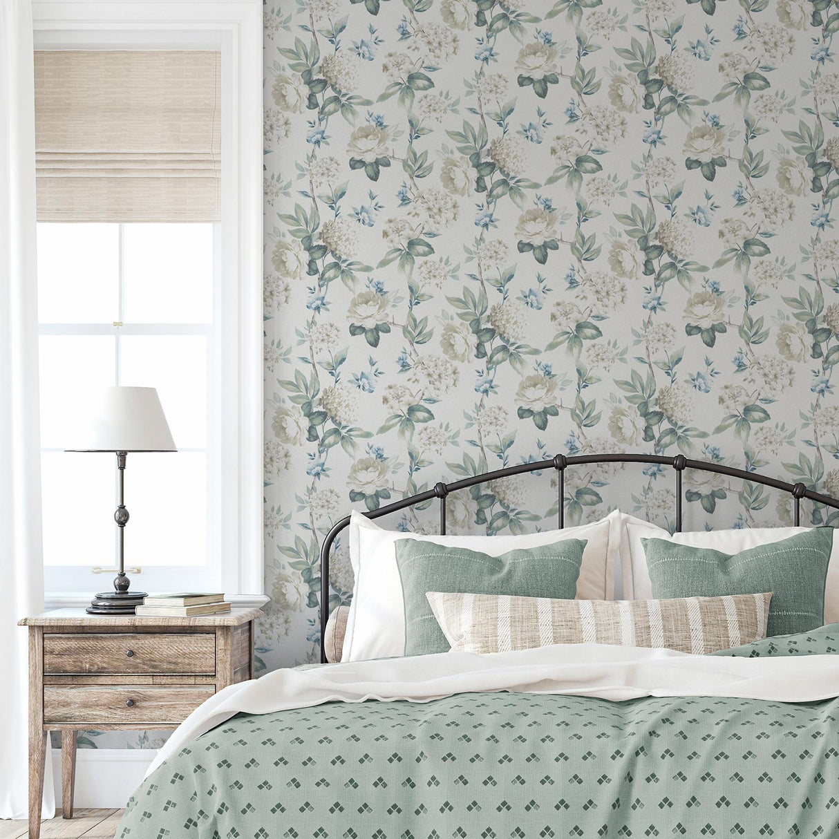 York Atley Light Green Floral Wallpaper