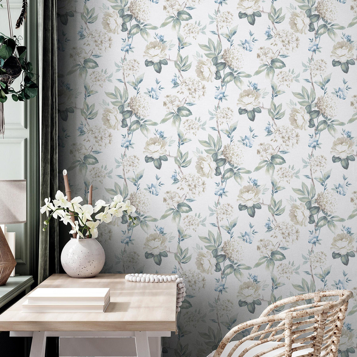York Atley Light Green Floral Wallpaper