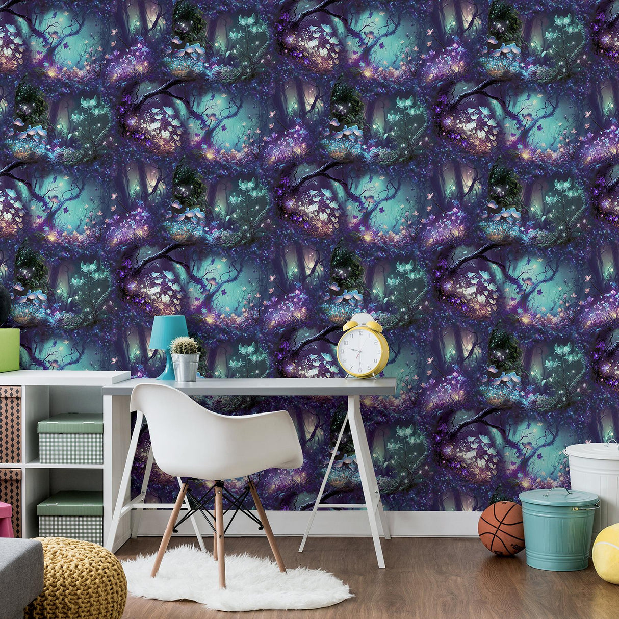 York Oleda Dark Blue Magical Garden Wallpaper