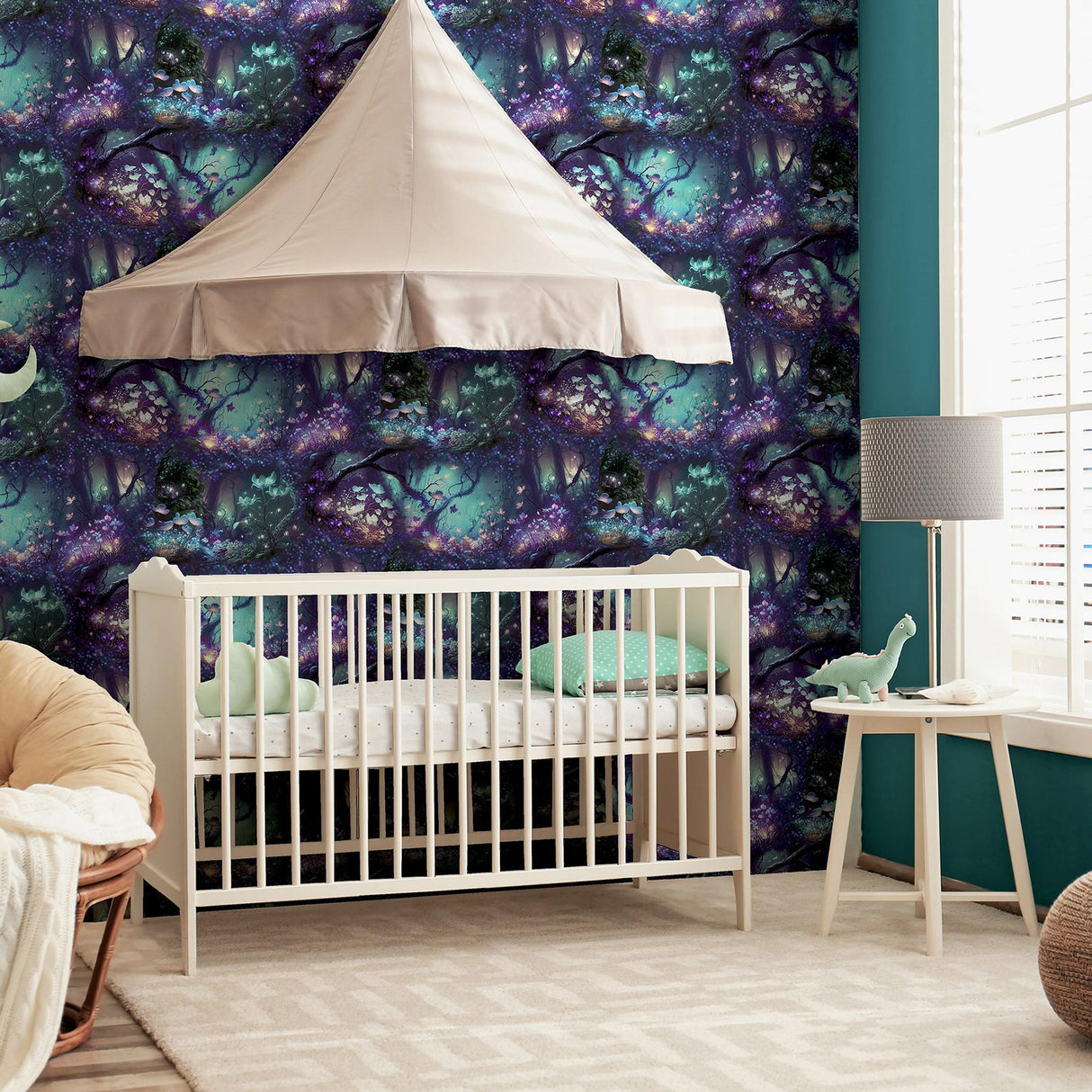 York Oleda Dark Blue Magical Garden Wallpaper