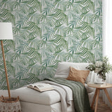 York Juan Green Palm Leaves Wallpaper