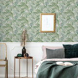 York Juan Green Palm Leaves Wallpaper