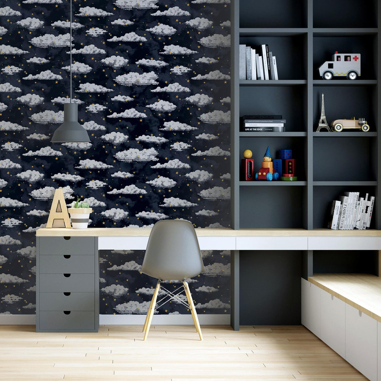 York Zeno Navy Starry Skies Wallpaper