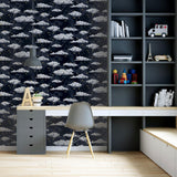 York Zeno Navy Starry Skies Wallpaper