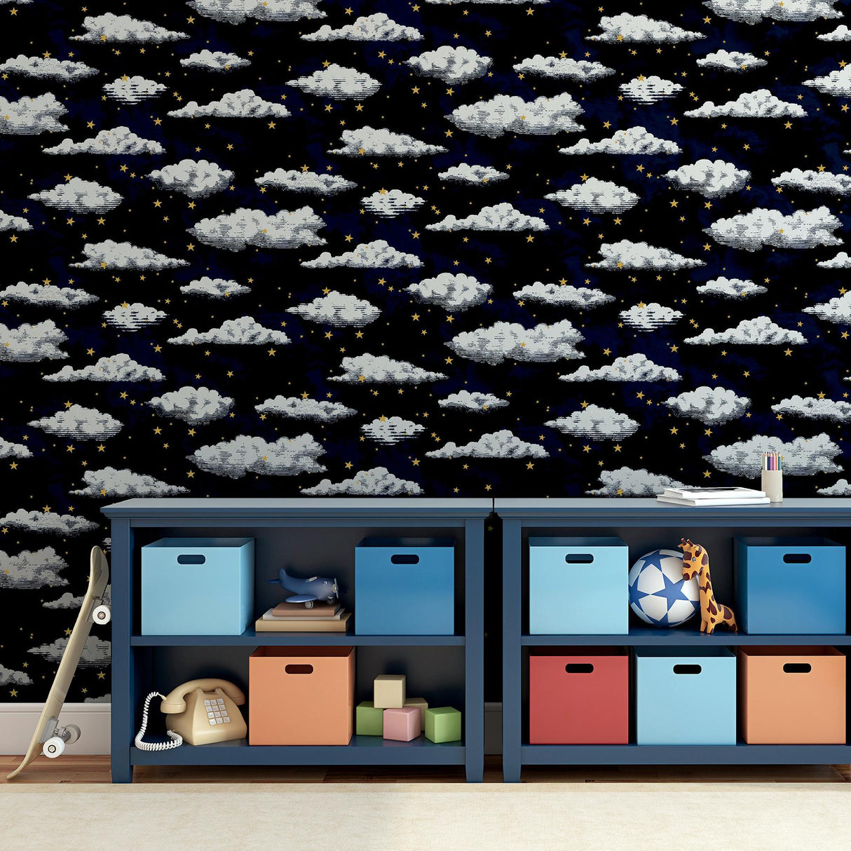 York Zeno Navy Starry Skies Wallpaper