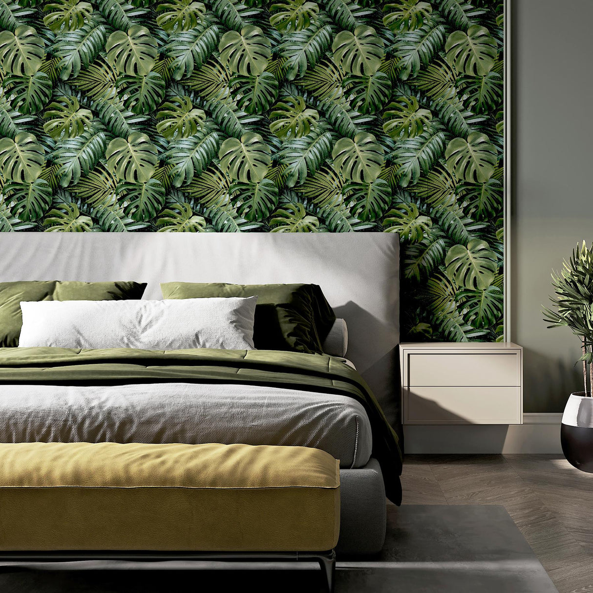 York Harlynn Green Monstera Wallpaper
