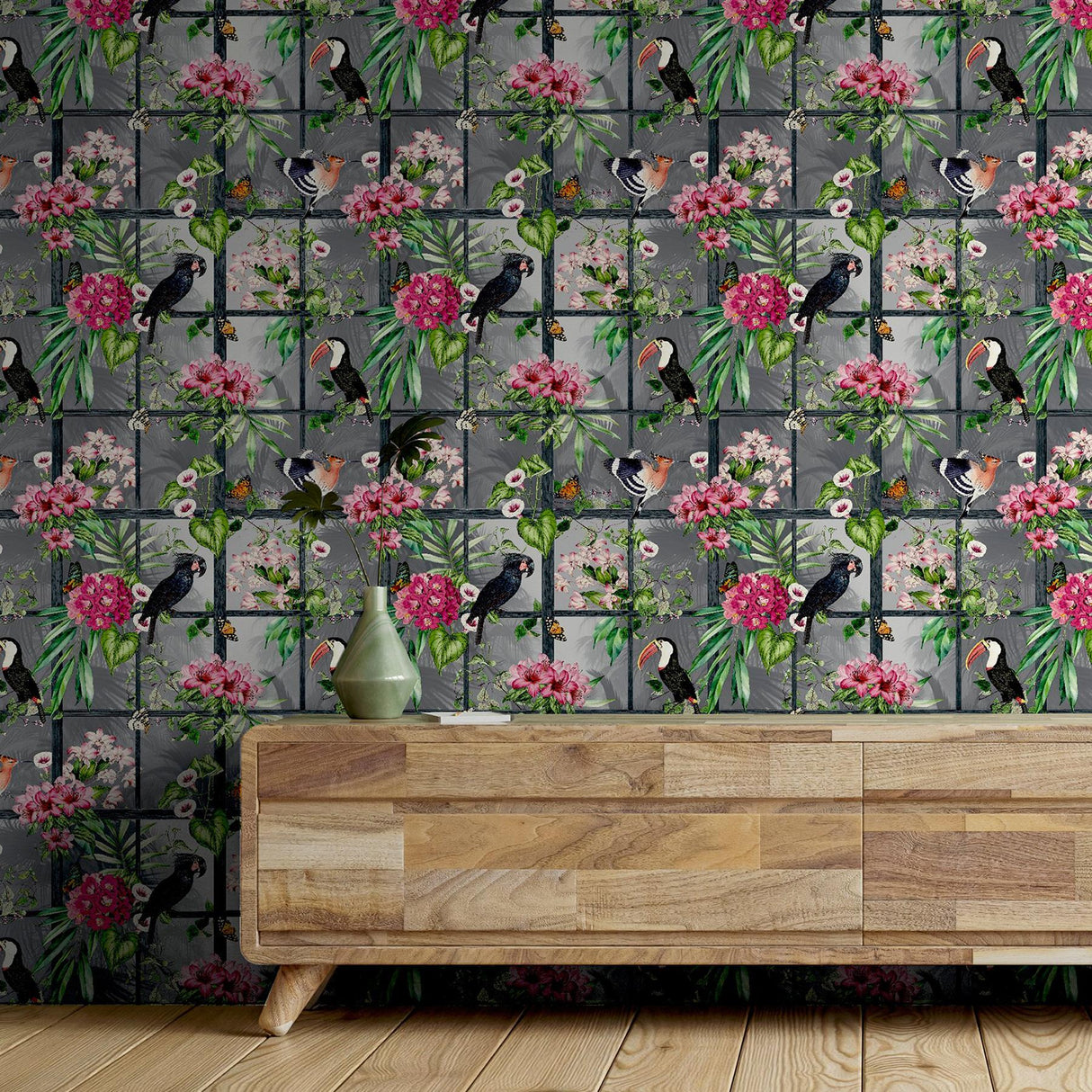 York Dorothea Multicolor Tropical Birds Wallpaper