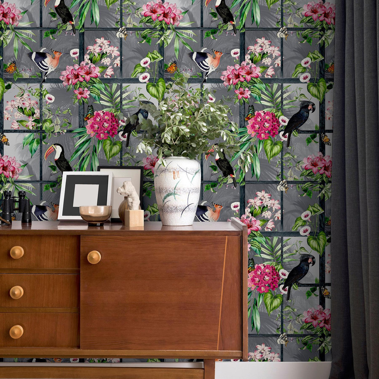 York Dorothea Multicolor Tropical Birds Wallpaper