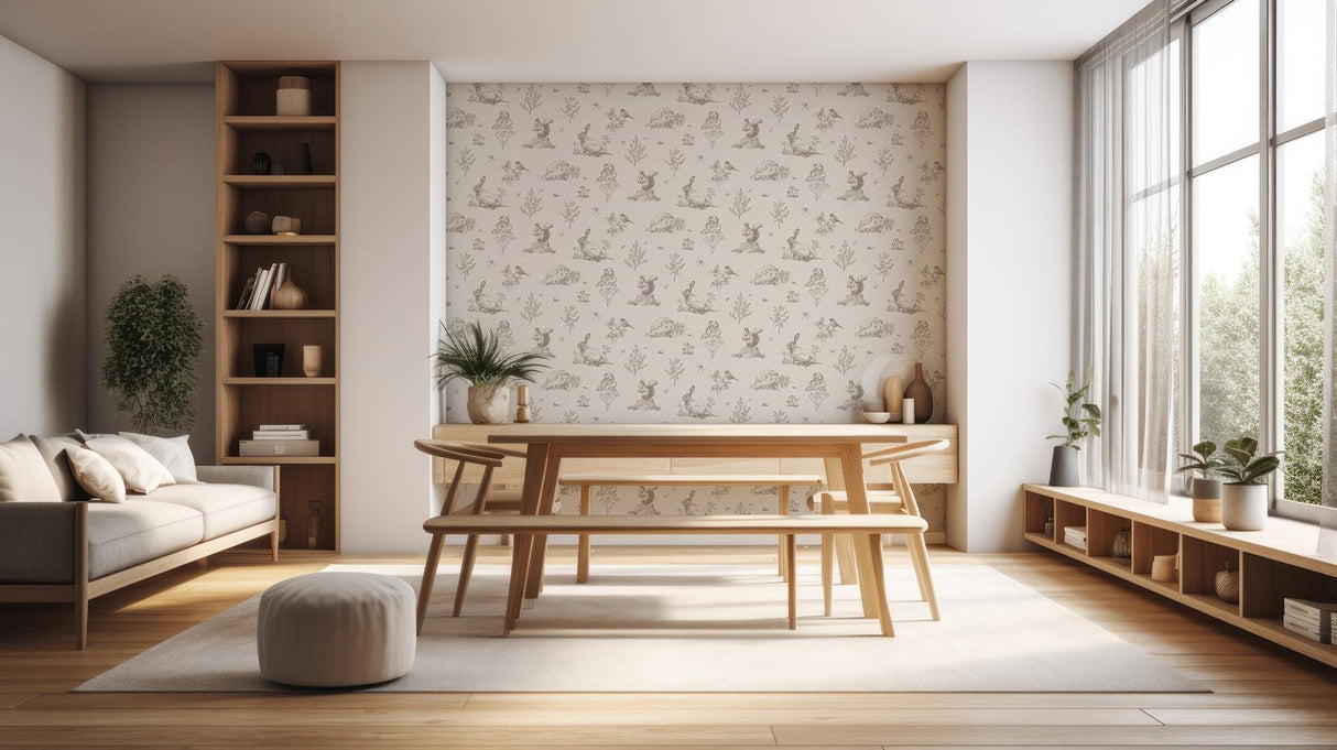 York Clawford Beige Meadow Friends Wallpaper