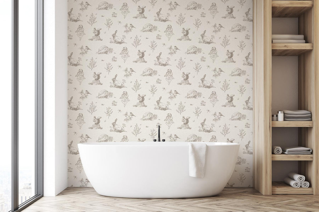 York Clawford Beige Meadow Friends Wallpaper