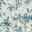 York Suzume Teal Birds and Blooms Wallpaper
