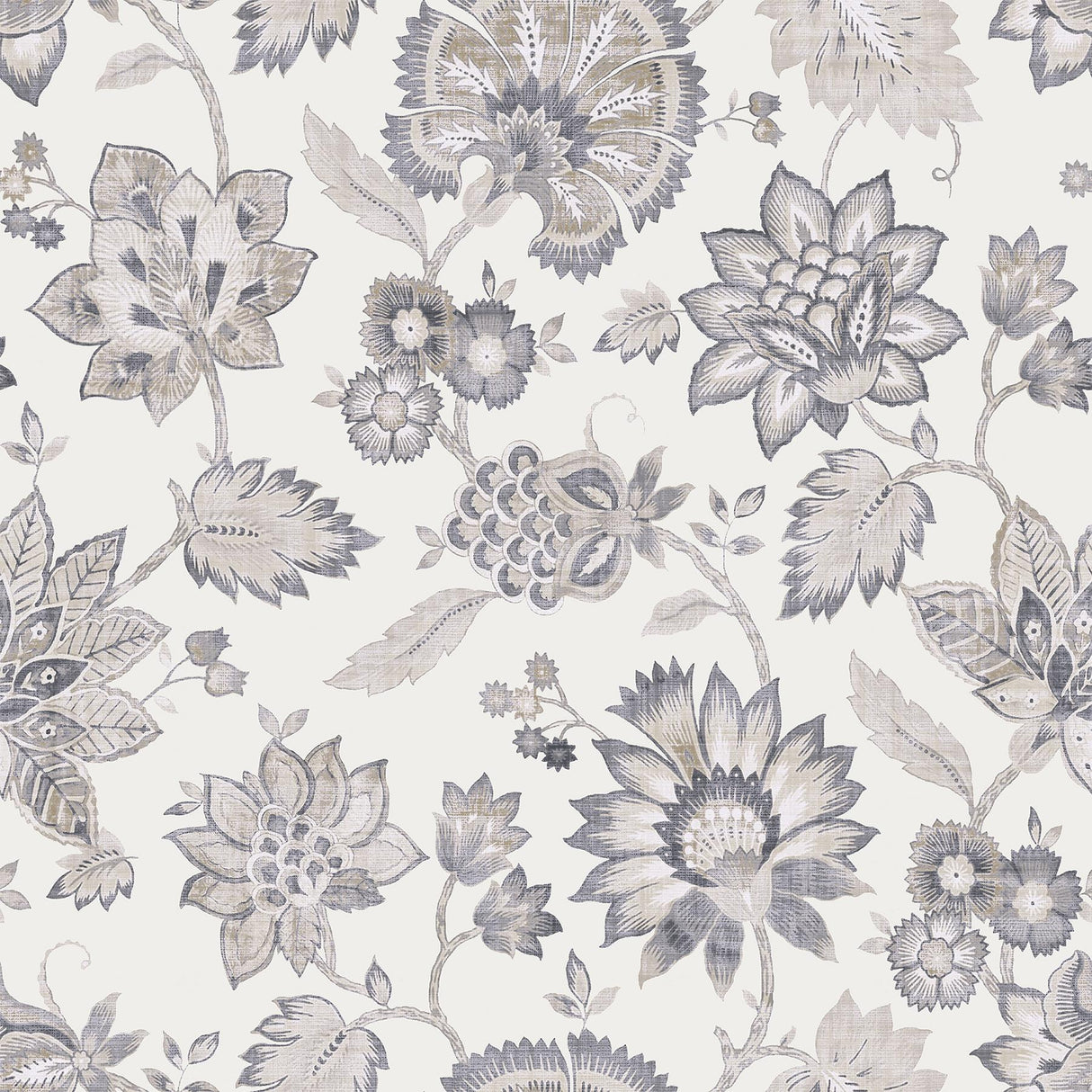 York Prudie Denim Jacobean Trail Wallpaper