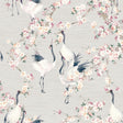 York Harumi Light Grey Blossom Wallpaper