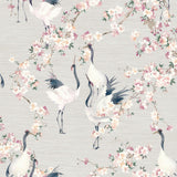 York Harumi Light Grey Blossom Wallpaper