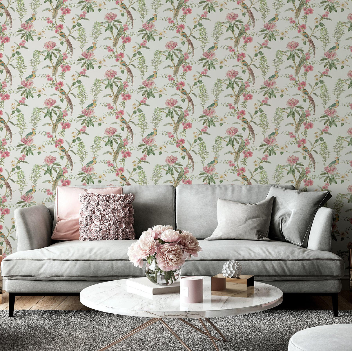 York Celine Pink Courtyard Garden Wallpaper