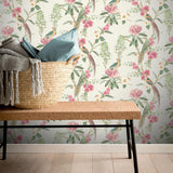 York Celine Pink Courtyard Garden Wallpaper